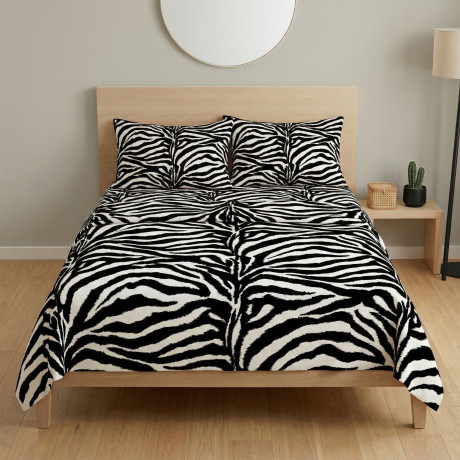 SEXI Black and White Striped Sheets Set in Pure Cotton Made in Italy