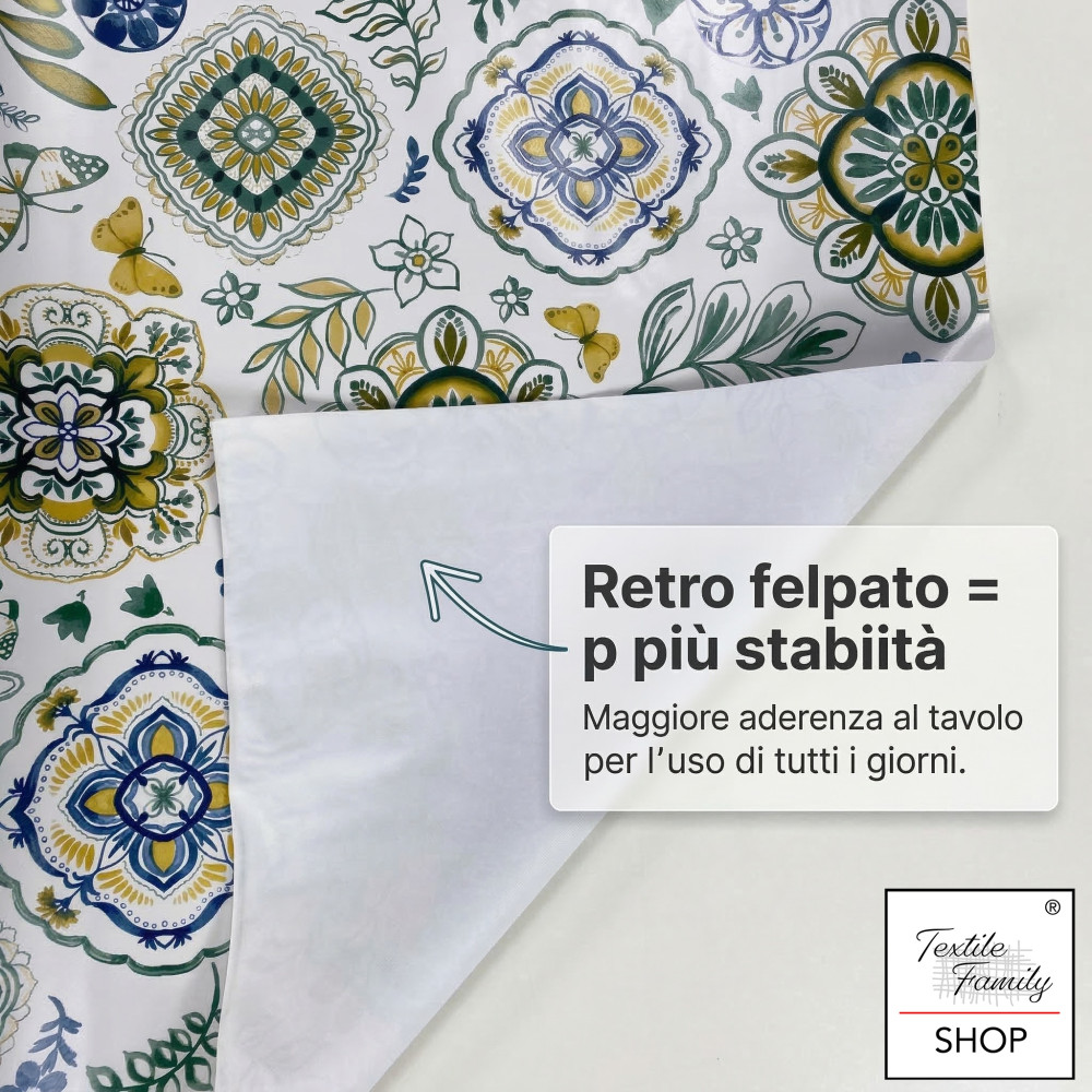 Tovaglia Plastificata PVC LIMA Pesci Colorati, Impermeabile Lavabile, Retro Felpato Antiscivolo, Made in Italy