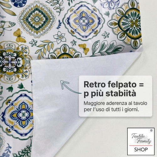 Tovaglia Plastificata PVC LIMA Pesci Colorati, Impermeabile Lavabile, Retro Felpato Antiscivolo, Made in Italy