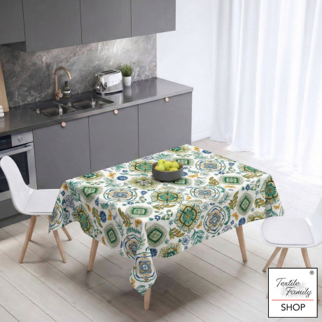 Tovaglia Plastificata PVC LIMA Capri Verde, Impermeabile Lavabile, Retro Felpato Antiscivolo, Made in Italy