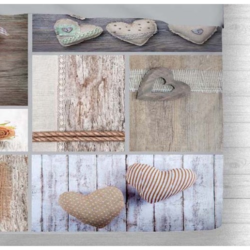 COMPLETE DIGITAL SHEET SHEETS JOY BEDSPREAD SHABBY HEART BEIGE DIS.5