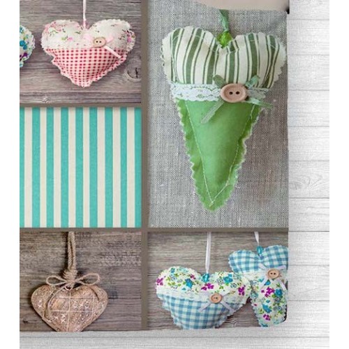 COMPLETO LENZUOLO DIGITALE LENZUOLA COPRILETTO HAPPY SHABBY CUORE 5