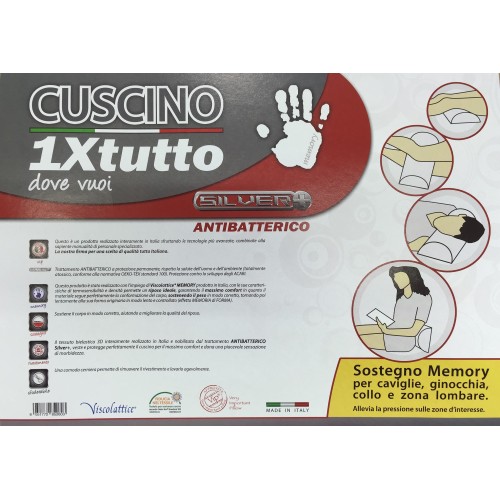 Tex Family Cuscino Ortopedico Memory Foam - Supporto Collo, Schiena, Ginocchia, Caviglie - Antibatterico, Made in Italy