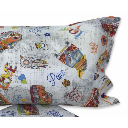 HIPPIE Peace and LOVE Bettbezug aus reiner Baumwolle