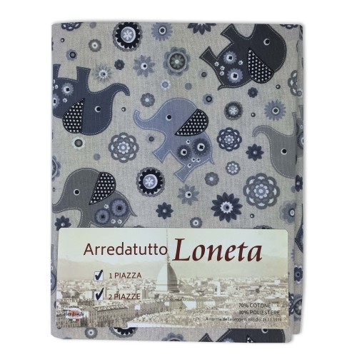 HANDTUCH COPRITUTTO GRAN SCARF TAGESDECKE SOFABEZUG STOFF LONETA ELEFANTINO GRAU