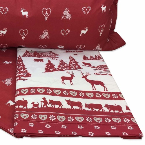 GARDENA Tyrolean SHEET SET in pure cotton MADE in ITALY