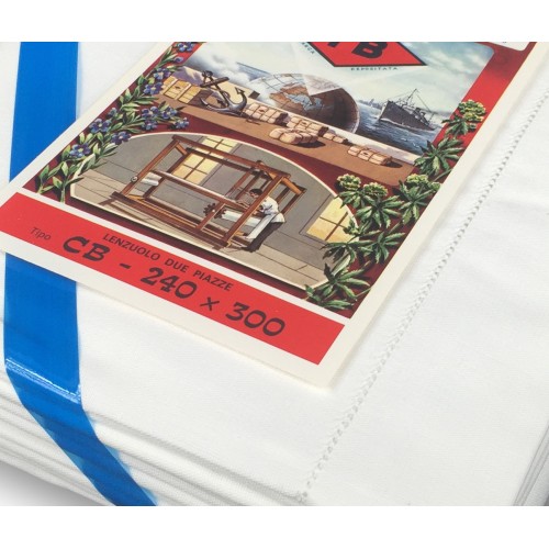 LENZUOLO Sopra BIANCO ORLO a Giorno In COTONE RITORTO TESSITURA TB Telerie di Poirino  2Piazze