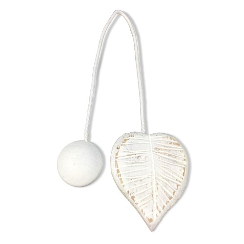 MAGNET WOODEN CURTAIN STOPPER MAGNETS FOR CURTAINS TIE LEAF WHITE