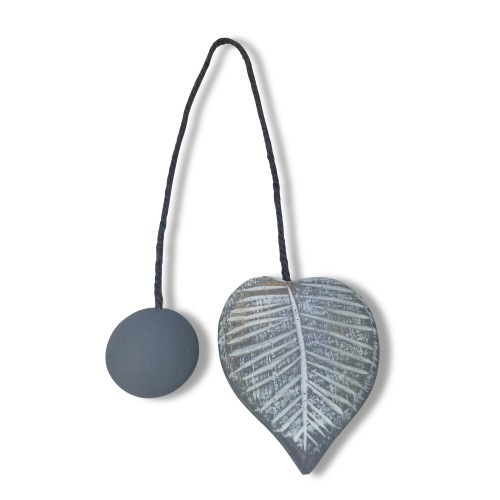 MAGNET HOLZ GARDINENSTOPPER MAGNETE FÜR VORHÄNGE KRAWATTE BLATT GRAU