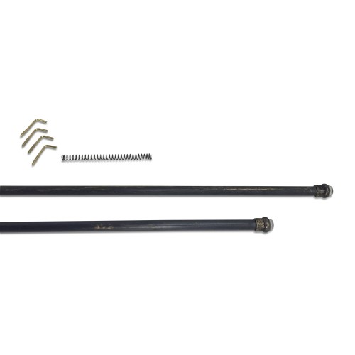 PAR DE VARILLAS DE ORO NEGRO DOBLE FUNCIÓN MUELLE AJUSTABLE CM. 50-70 para cortina de vidrio