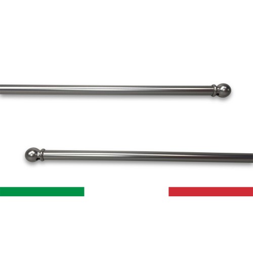 Par de varillas ajustables de latón Tex PLATA NIQUELADA para cortina de vidrio