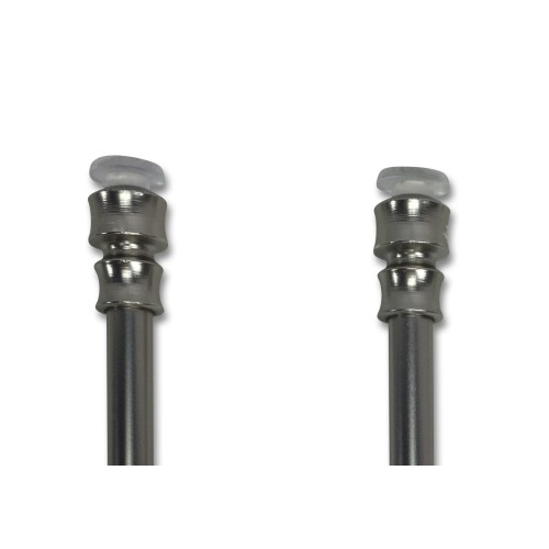 Pair of Tex NICKEL-PLATED BRASS SPRING ADJUSTABLE pressure rods For glass curtain