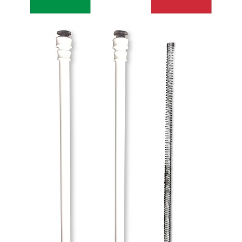 Paar verstellbare Druckstäbe Tex WHITE ALUMINIUM SPRING Für Glasjalousien