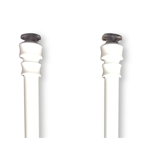Pair of Tex WHITE ALUMINIUM SPRING adjustable pressure rods For glass blinds