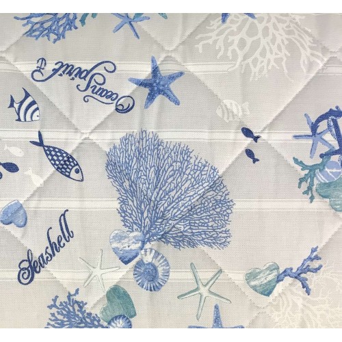 COLCHA ACOLCHADA CORAL AZUL MAR