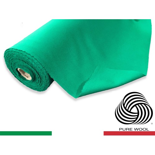 TABLE COVER CLOTH QUEEN GAME POKER CARDS IN GREEN WOOL BY THE METER CUSTOMIZED H.cm. 150 WITH HOLOGRAM BY METER