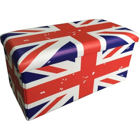 POUF CONTAINER REPOSE-PIEDS JACK, DRAPEAU BRITANNIQUE DE GRANDE TAILLE