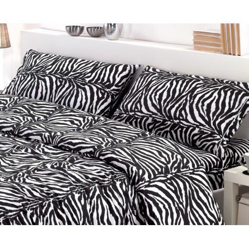 SEXI Black and White Striped Sheets Set in Pure Cotton Made in Italy