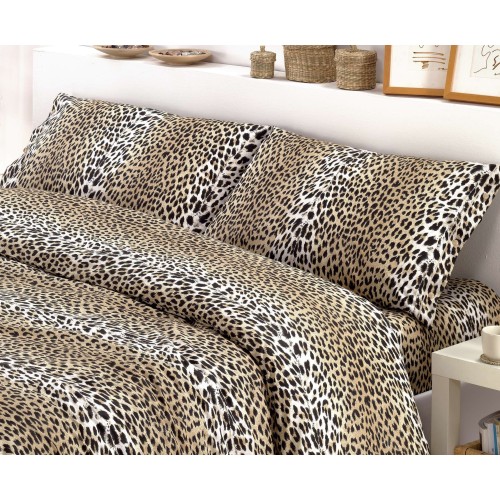 Sexi leopard spotted SHEET in pure cotton made in Italy