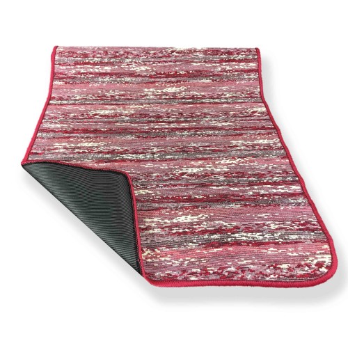 TAPIS DE CUISINE CAOUTCHOUTÉ ANTIDÉRAPANT RAYURE BORDEAUX