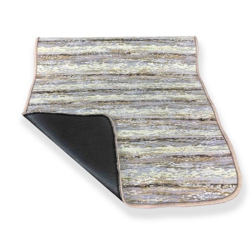 GUMMIERTER KÜCHENTEPPICH STRIPE BEIGE