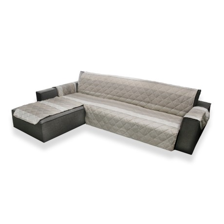 COPRIDIVANO SALVADIVANO AVEC LA PÉNINSULE MATELASSÉ GRIS DÉLAVÉ