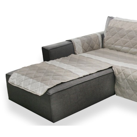 COPRIDIVANO SALVADIVANO AVEC LA PÉNINSULE MATELASSÉ GRIS DÉLAVÉ