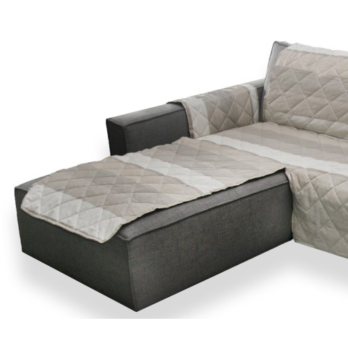 SOFABEZUG MIT GESTEPPTER HALBINSEL GARDA TAUPE BEIGE