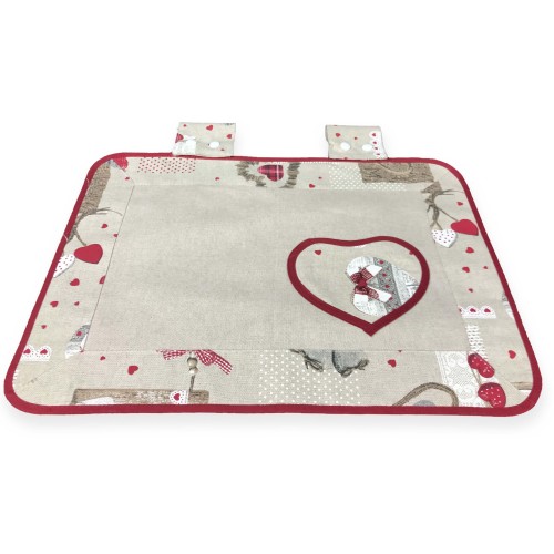 OVEN COVER OVEN COVER FABRIC FLOWER HOLLY RED