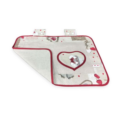 OFENABDECKUNG OFENABDECKUNG STOFF BLUME STECHPALME ROT