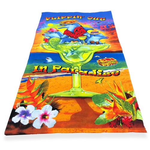 TOALLA DE PLAYA FOTOGRÁFICA EN MICROESPONJA TAMAÑO GRANDE cm. 90x160 FLIPPIN OUT