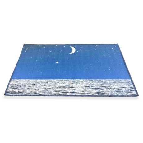 TAPIS D'IMPRESSION NUMÉRIQUE DE LA SOIE EFFET LUNE DE LUNE DE CIEL ÉTOILÉ