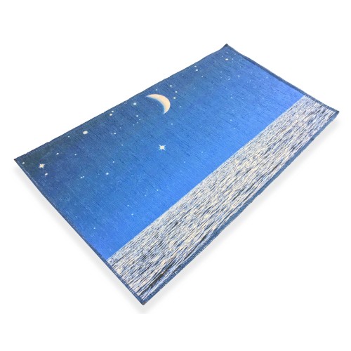 TAPIS D'IMPRESSION NUMÉRIQUE DE LA SOIE EFFET LUNE DE LUNE DE CIEL ÉTOILÉ