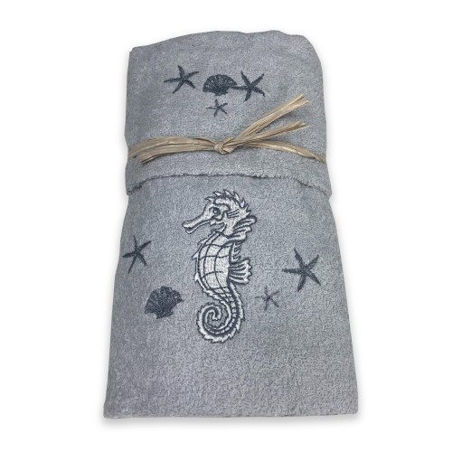 LOT DE SERVIETTES MER HIPPOCAMPE - GRIS