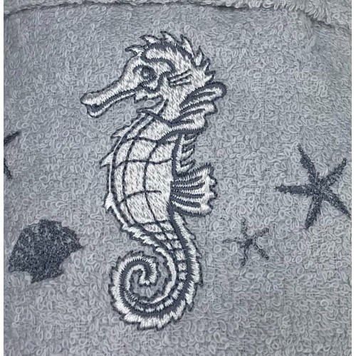SEAHORSE BEACH TOWEL SET GREY