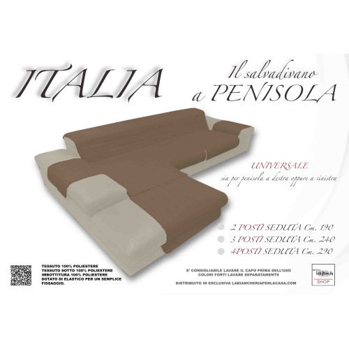 FUNDA DE SOFÁ ITALIA el protector de sofá CON acolchado PENÍNSULA GRIS PALOMA