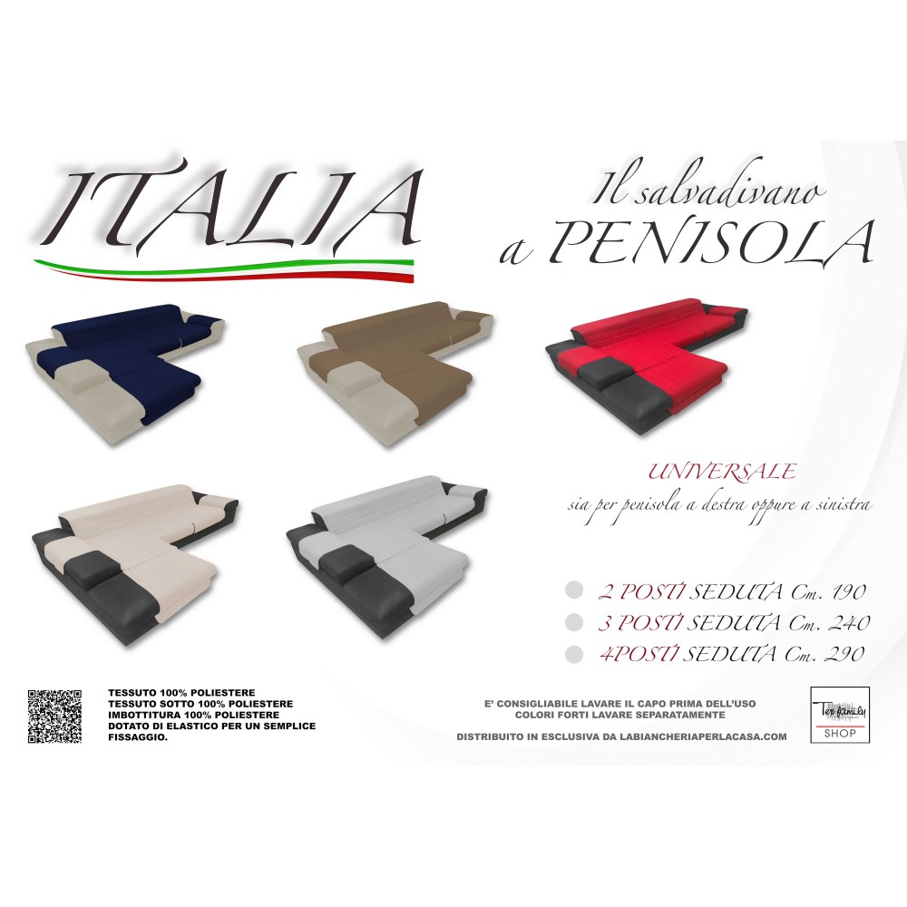 FUNDA DE SOFÁ ITALIA el protector de sofá CON acolchado PENÍNSULA GRIS PALOMA