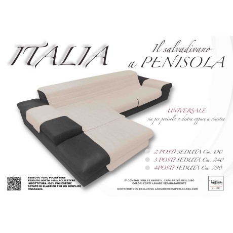 Couverture de canapé ITALIE LE SALVADIVANO AVEC LA PÉNINSULE MATELASSÉ BEIGE CRÈME