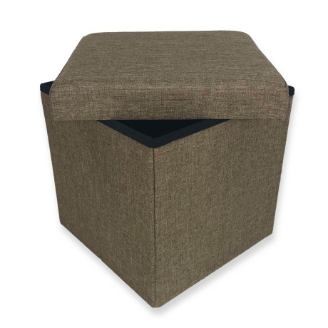 POUF CONTAINER MARCHEPIED TISSÉ TAYLOR TAUPE