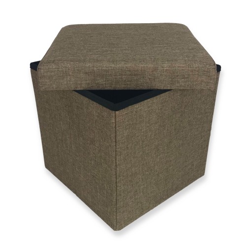 FOOTREST POUF IN TAUPE TAYLOR FABRIC