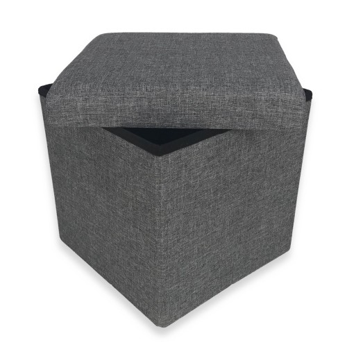 FOOTREST POUF GREY TAYLOR FABRIC