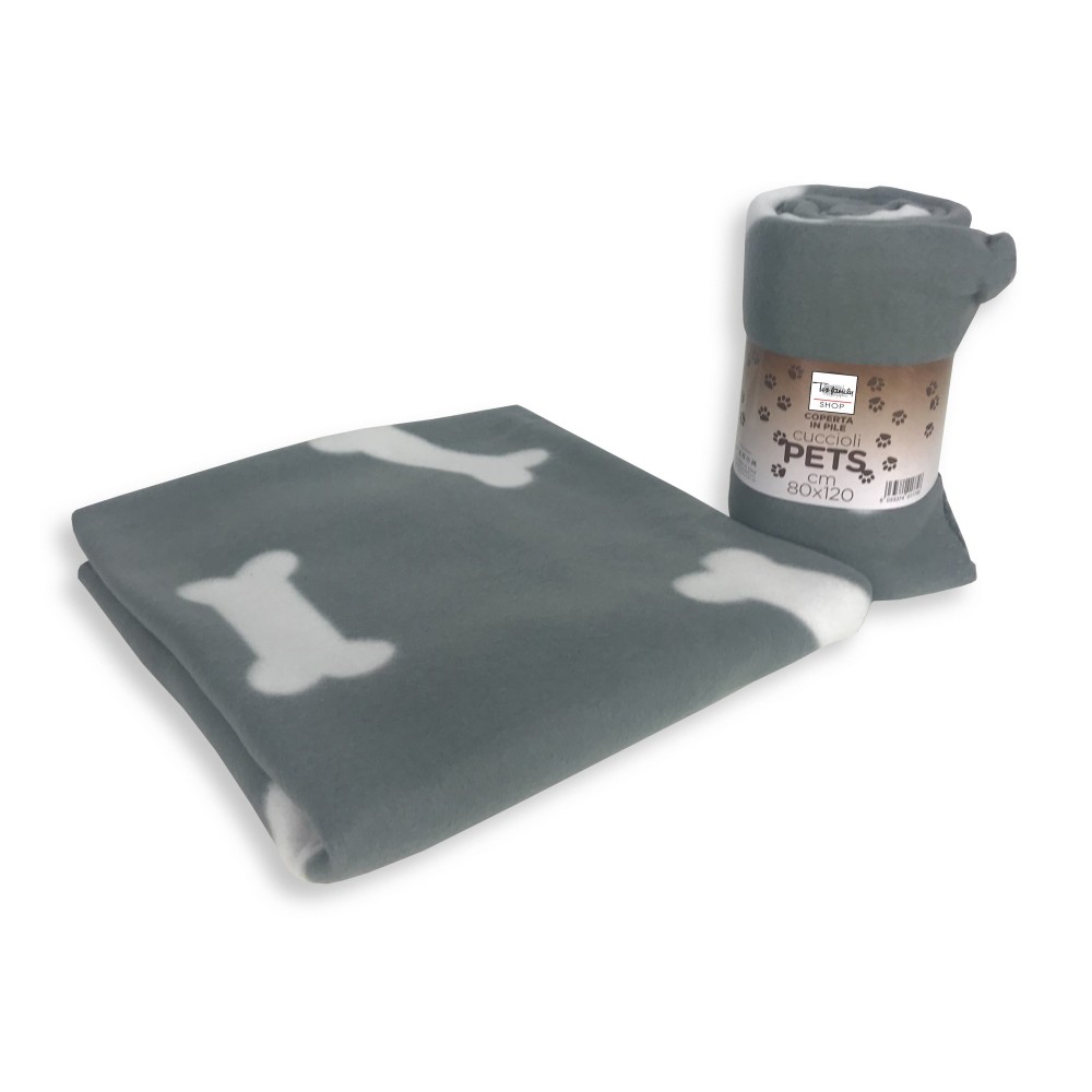 PLAID PILE PER ANIMALI PETS cm. 80x120 GRIGIO PLAID PILE PER ANIMALI PETS cm. 80x120 GRIGIO