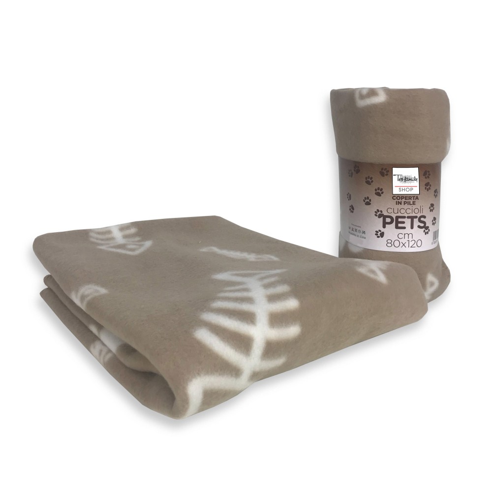 PLAID POLAIRE POUR ANIMAUX de compagnie les ANIMAUX de compagnie cm. 80x120 BEIGE