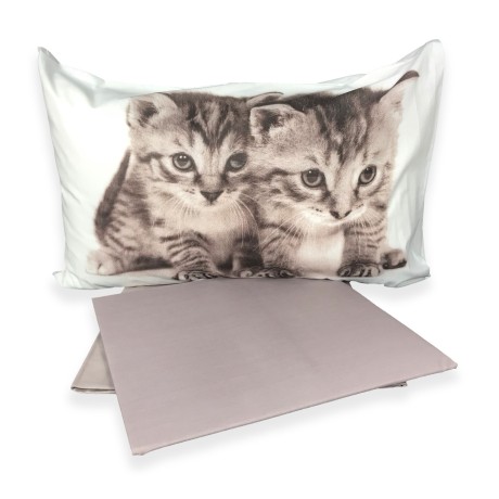 PLEIN DRAP DE LIT DE FEUILLES DE NATURE CHAT CHATS KR018