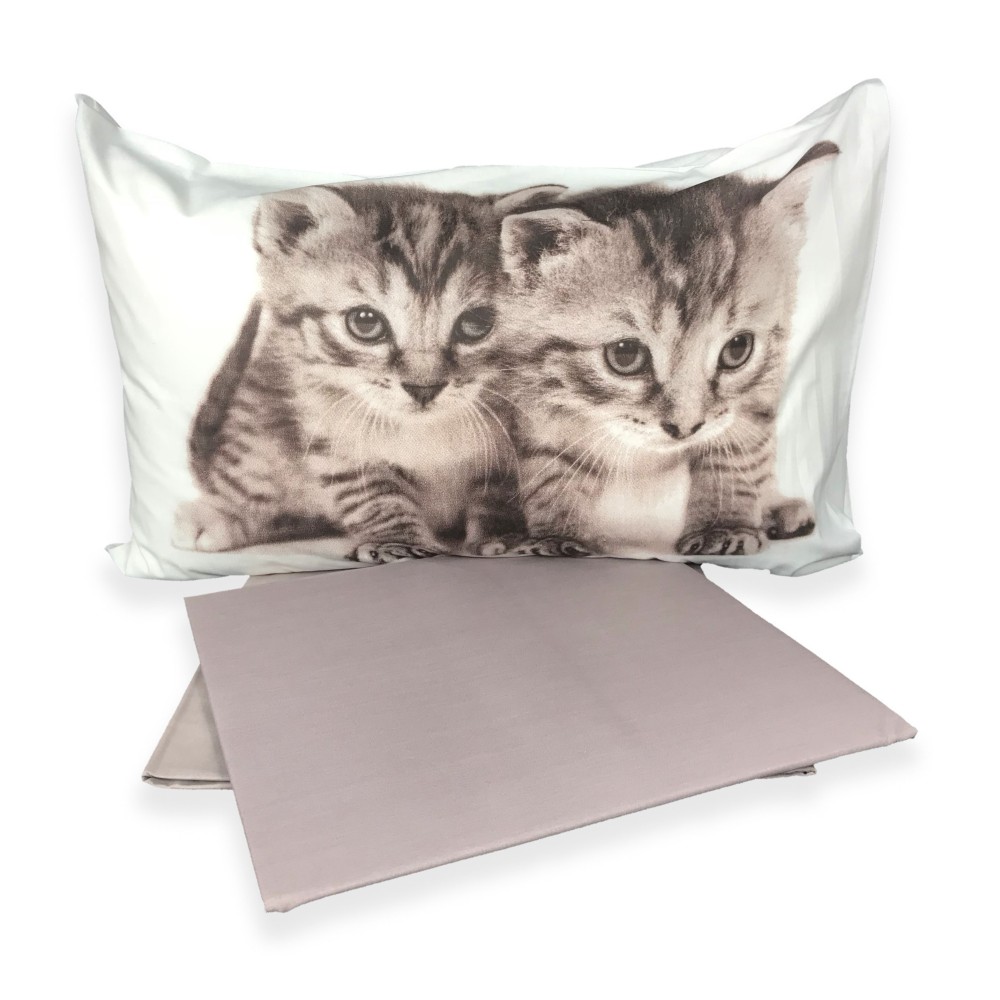 PLEIN DRAP DE LIT DE FEUILLES DE NATURE CHAT CHATS KR018