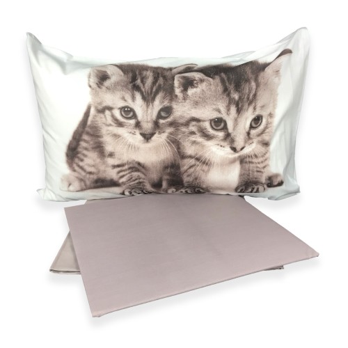 PLEIN DRAP DE LIT DE FEUILLES DE NATURE CHAT CHATS KR018