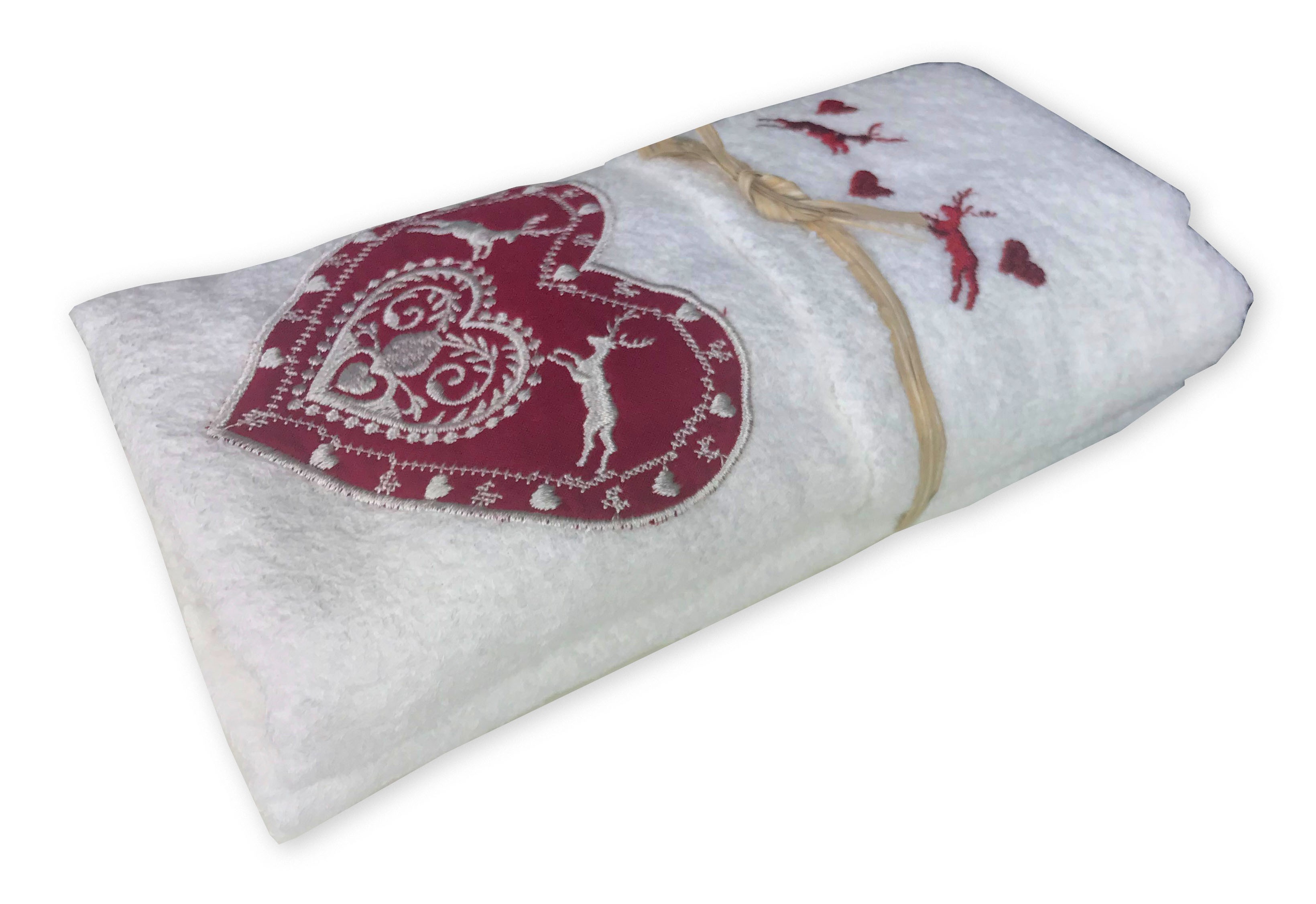 tex family Set Asciugamani TIROLO Tirolese Love Tortora