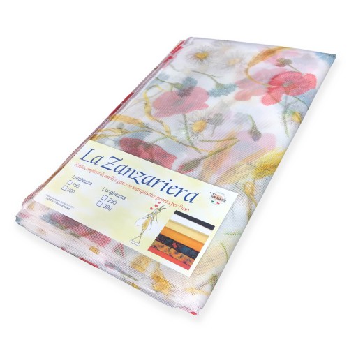 MARQUISETTE MOSQUITO NET CURTAIN for outdoor leaded POPPY in 4 different sizes