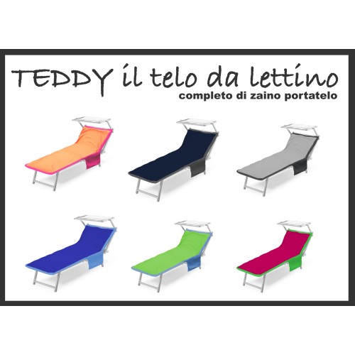TEDDY BEACH TOWEL IN MICROFIBER SUNBED WITH POCKETS MEASURING CM. 75 X 185 ORANGE
