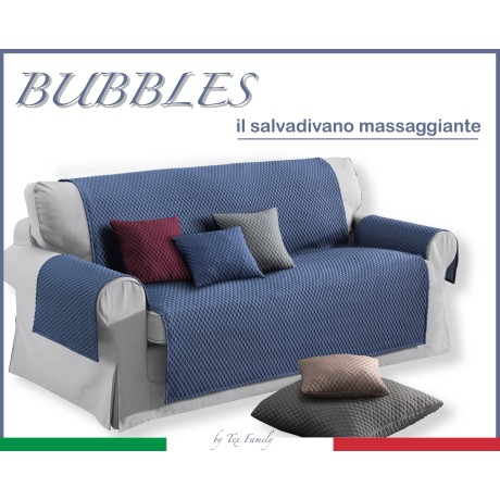 Couverture de canapé BL SALVADIVANO BULLE BLEUE À EFFET MASSANT